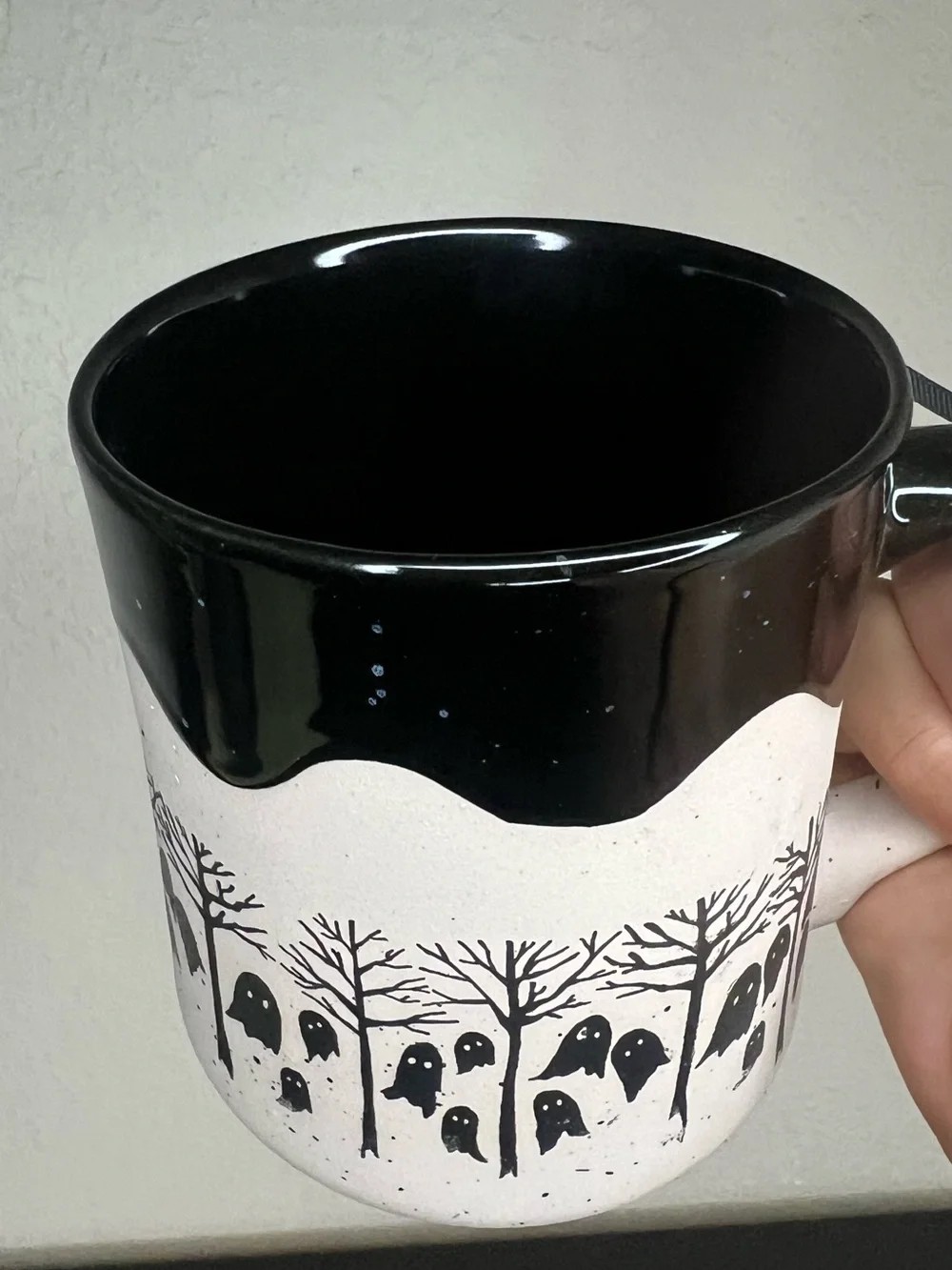 NEW Cobwebs & Cauldrons Halloween Terracotta Dipped Ghosts in Forest Mug
